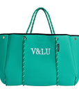 Vanylu Classic. Bolso de neopreno de cuerdas verde agua