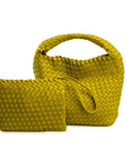 London S. Bolso saco de neopreno trenzado amarillo lima